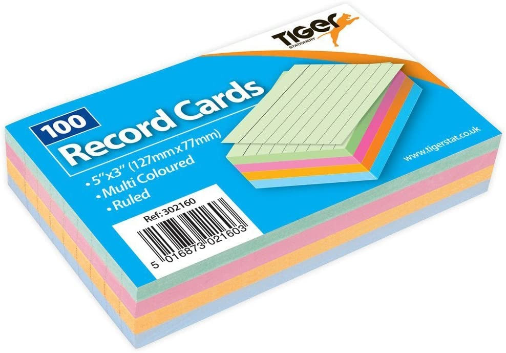 Tiger Coloured Record Cards