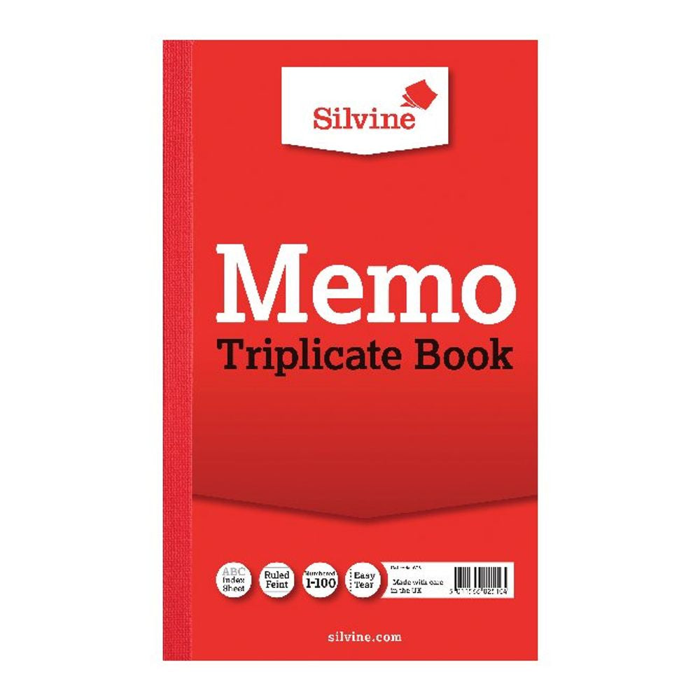 Silvine Triplicate Book 8.1x5 Memo 605