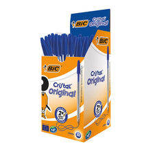Load image into Gallery viewer, Bic Cristal Medium Blue Box 50