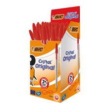 Load image into Gallery viewer, Bic Cristal Medium Red Box 50