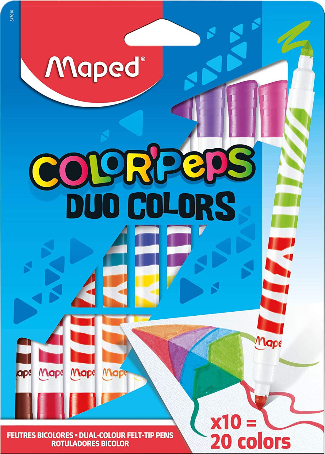 Maped Duo Color Peps Felt Tips x 10