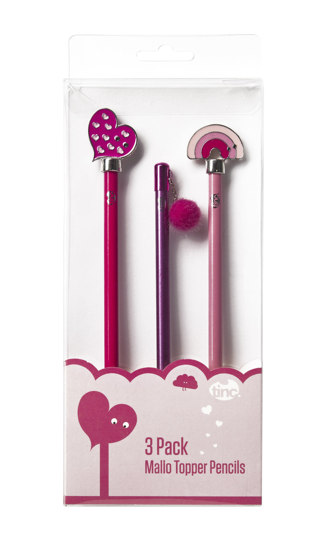 Tinc 3 Pack Topper Pencils - Pink