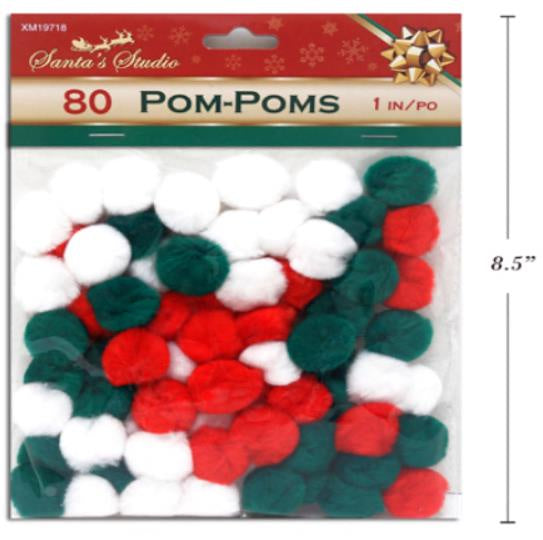 80 Christmas Acrylic Pom-Poms