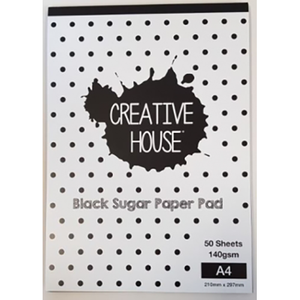 Creative House Black Pad - A4 50 Sheets 140gsm Sugar Paper