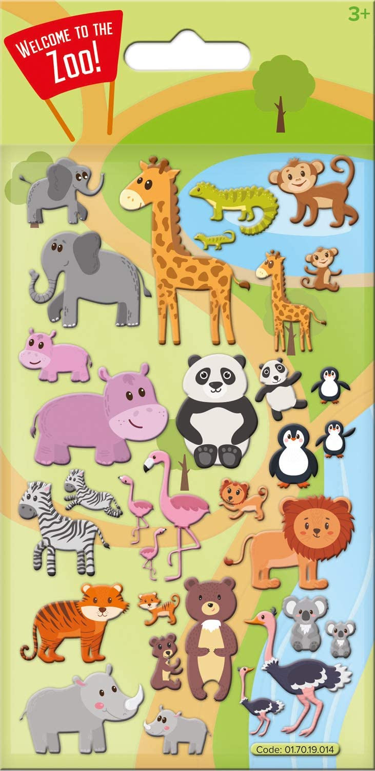 Cute Zoo Puffy Stickers