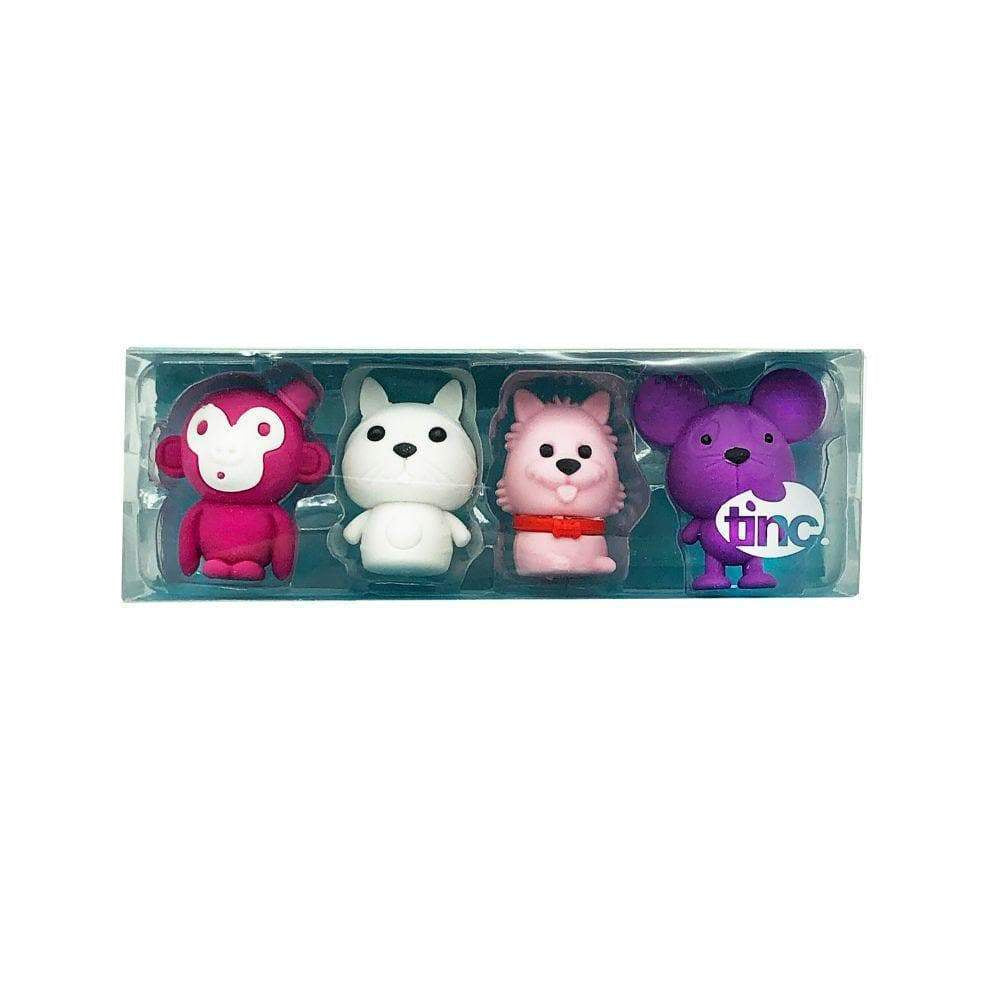 Tinc Animal Eraser 4 Pack