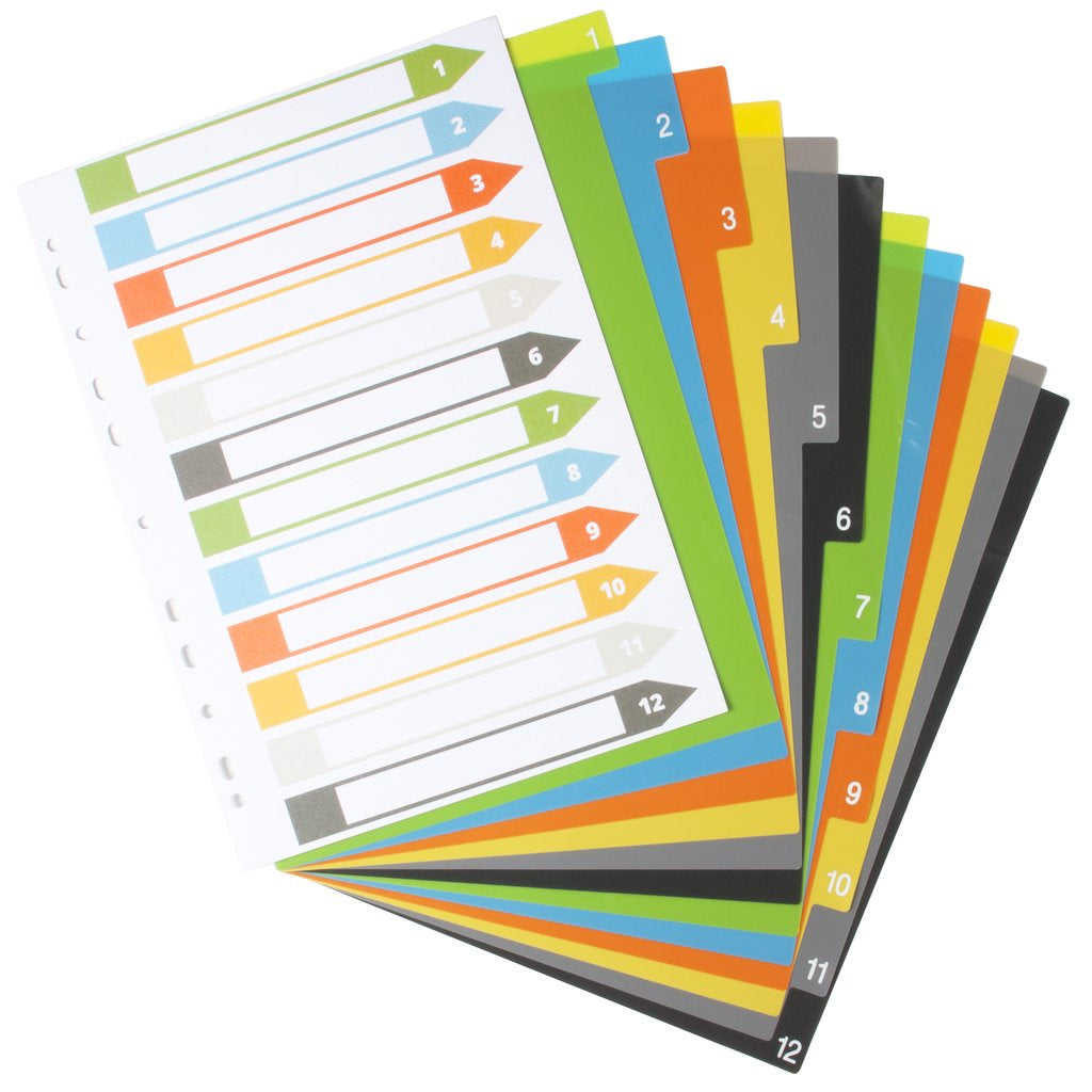 Eco-Eco Index File Dividers A4 Set 12 - 200 Microns