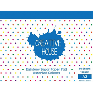 Creative House Rainbow Pad A3 50 Sheets 100gsm Sugar Paper