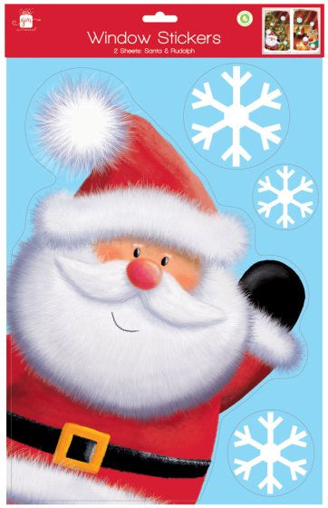 Santa and Rudolph Window Sticker