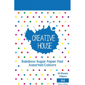Creative House Rainbow Pad A4 50 Sheets 100gsm Sugar Paper