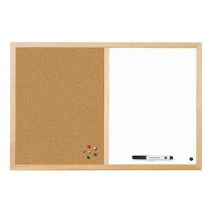 Bi-Office Cork and Drywipe Combination Board 600x400mm