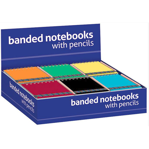 A7 Bright Banded Notebook with Pencil