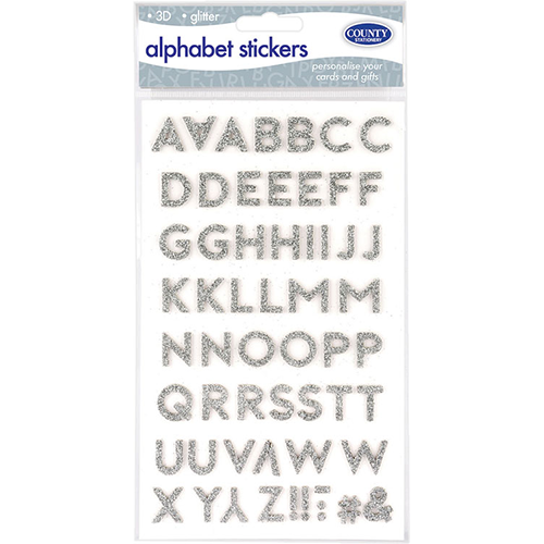 Alphabet Stickers Silver