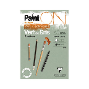 Paint On Glued Pads A5, 250g, Sage - Grey Green