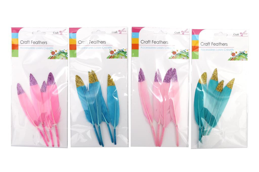 Glitter Top Craft Feathers