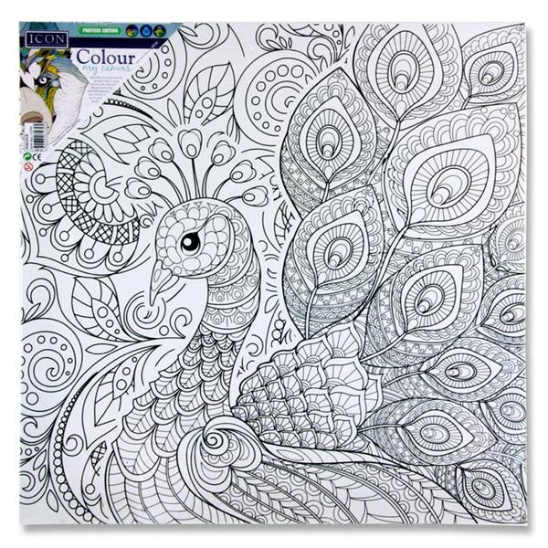 Icon Peacock Colour my Canvas