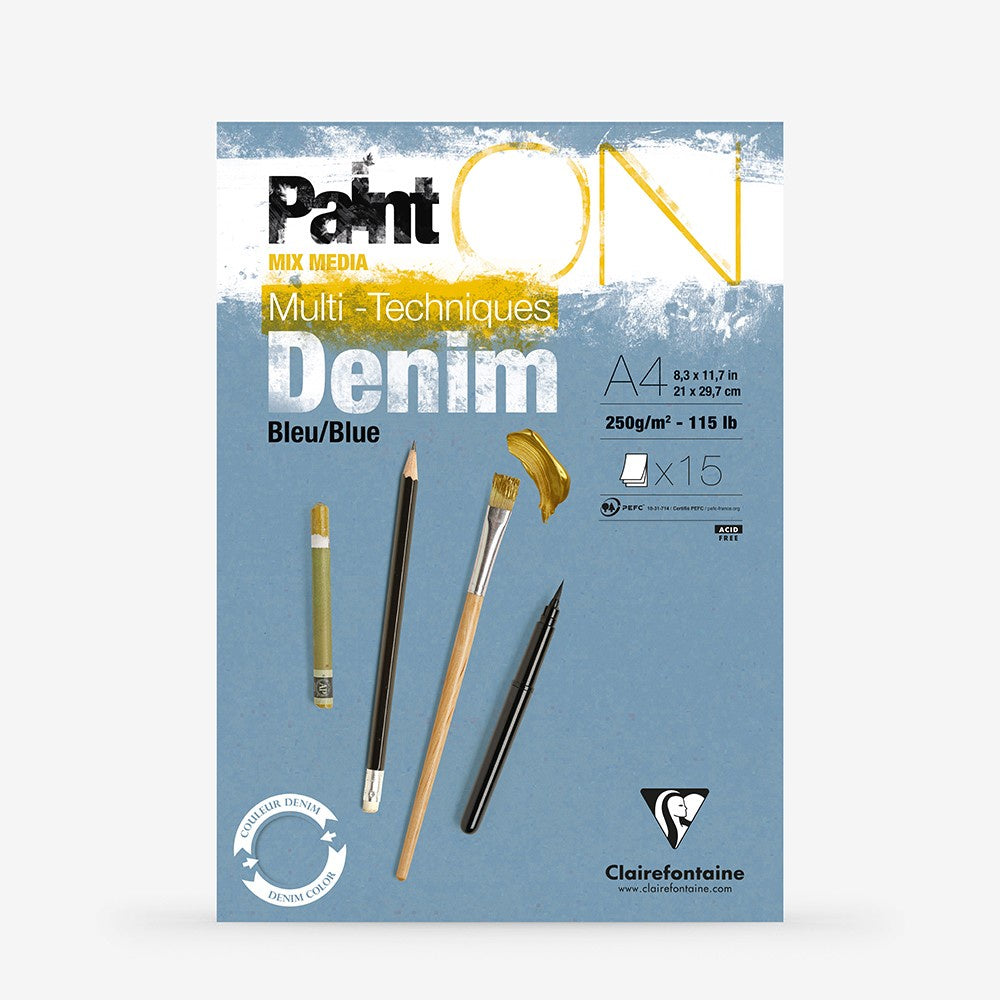Paint'On Glued Pads A4 Denim Blue 15 Sheets 250g