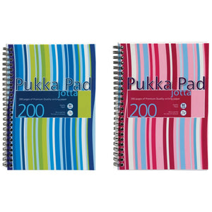 Pukka Pad Stripes Polypropylene Wirebound Jotta Notebook 200 Pages A5 Blue/Pink