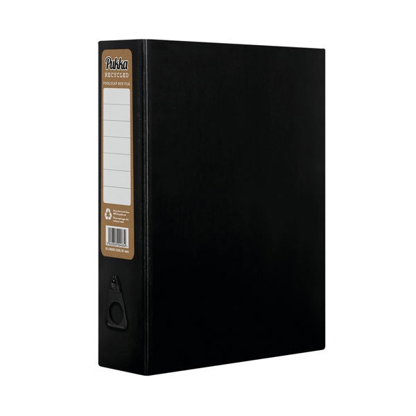 Pukka Recycled Box File Foolscap Black