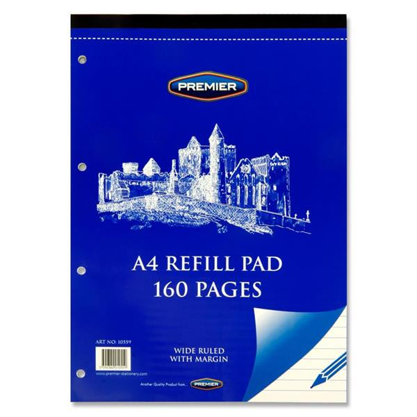Premier A4 Lined 160Pg Refil Pad