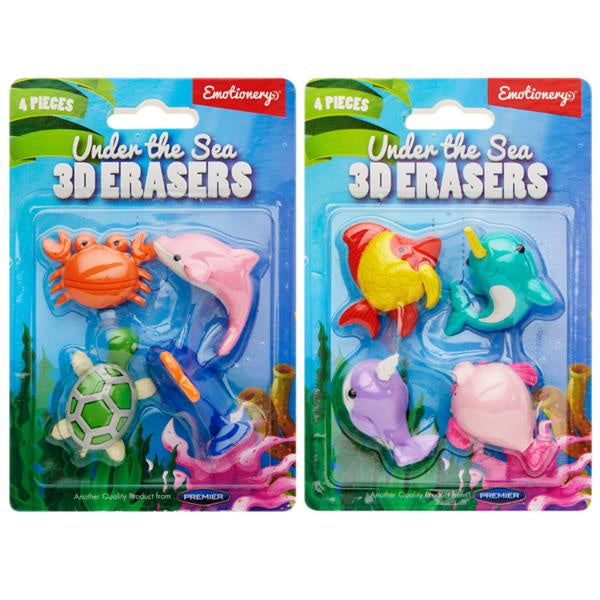 Emotionery Under The Sea Novelty Erasers Pack of 4