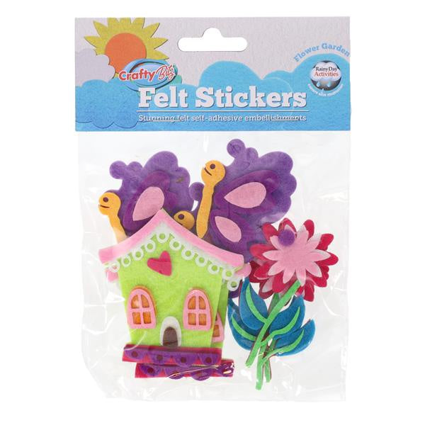 Crafty Bitz Felt Stickers -Flower Garden