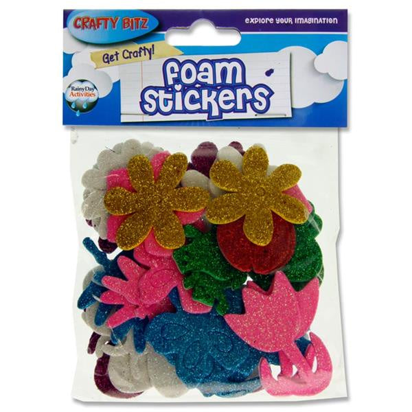 Crafty Bitz Pkt.40 Foam Self Adhesives Stickers - Glitter Kit
