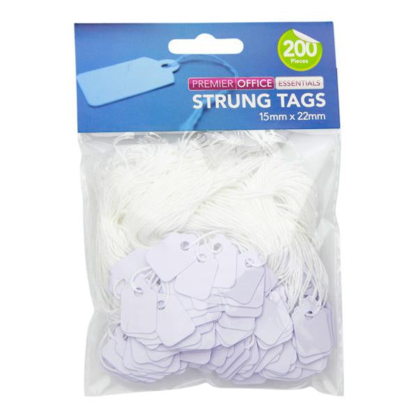 Premier Office Pkt.200 Strung Tags - 15x22mm