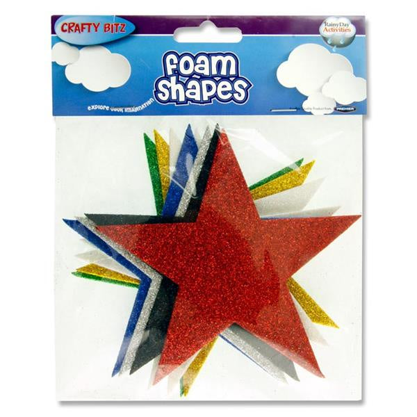 Crafty Bitz Pkt.8 Foam Shapes - Glitter Stars