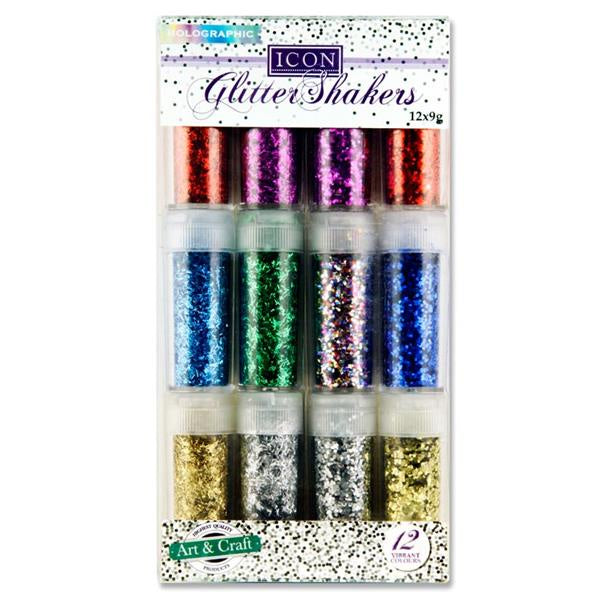 Icon Box 12x9g Glitter Shakers - Holographic