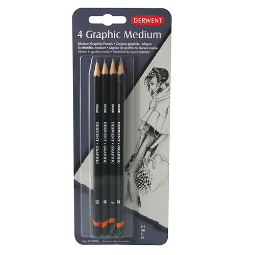 Derwent Graphic Pencils Medium 4 Pack