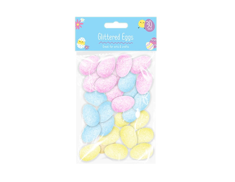Easter Decorative Glitter Eggs - 30 Pack