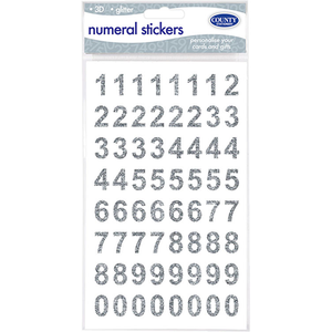 Numerical Stickers Silver