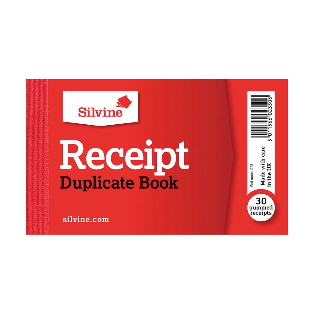 Silvine Receipt Bk 2.5x4 Gummed Dup 228