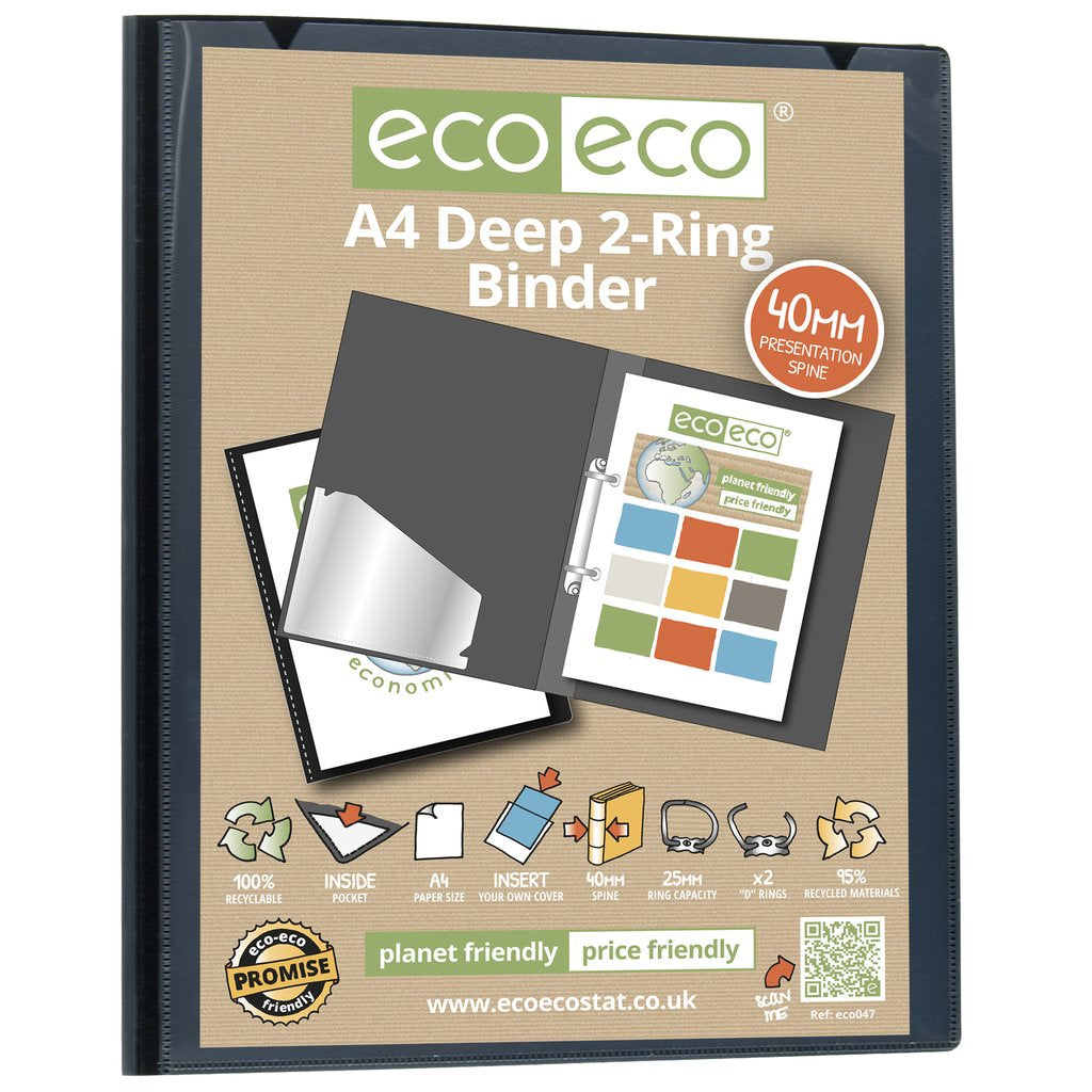 Eco-Eco Ring Presentation Binder A4 95% Recycled 2-D