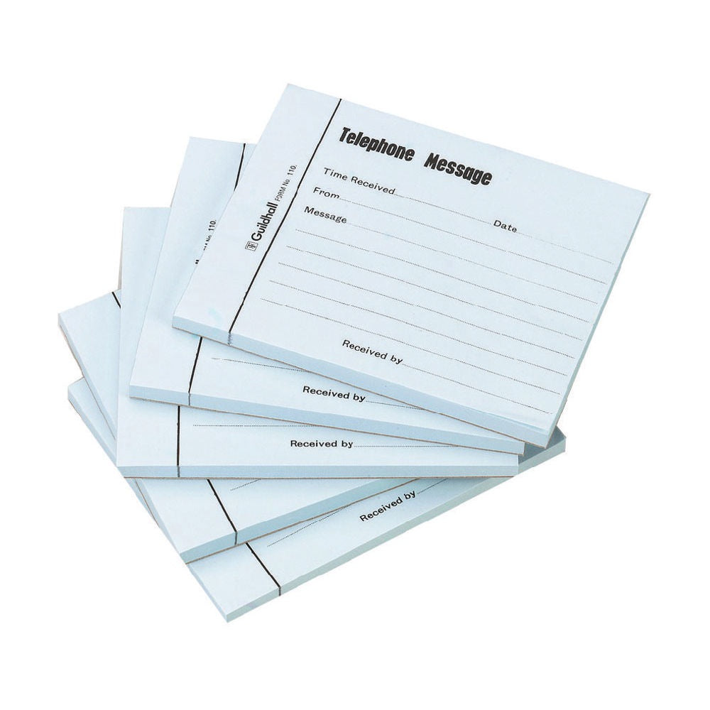 Guildhall Telephone Message Pad 100lf Blue