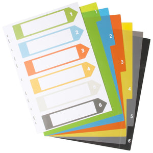 Eco-Eco Index File Dividers A4 Set of 6 - 200 Microns