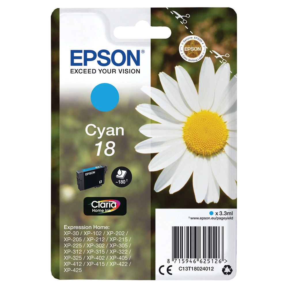 Epson 18 Cyan Inkjet Cartridge