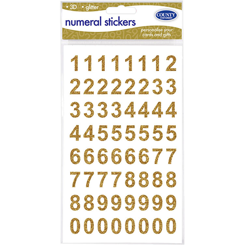 Numerical Stickers Gold