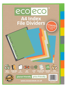 Eco-Eco Set of 10 A4 Index File Dividers
