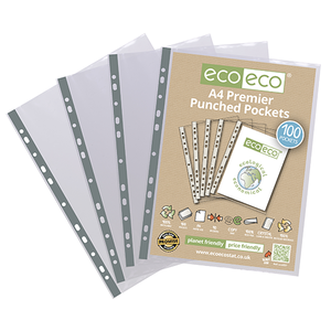 Eco-Eco Premier Multi Punched Pockets A4 100% Recycled Pack 100
