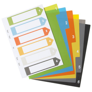 Eco-Eco Index File Dividers A5 Set of 6 - 200 Microns