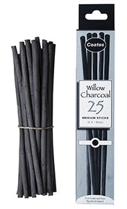 Coates Willow Charcoal 25 Medium Sticks